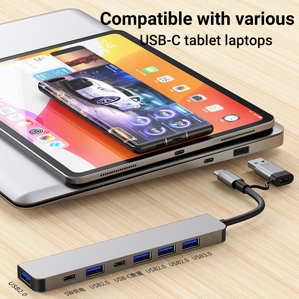 Travel Accessories You Need - Многофункциональный USB-хаб 7-в-1 с двумя разъемами