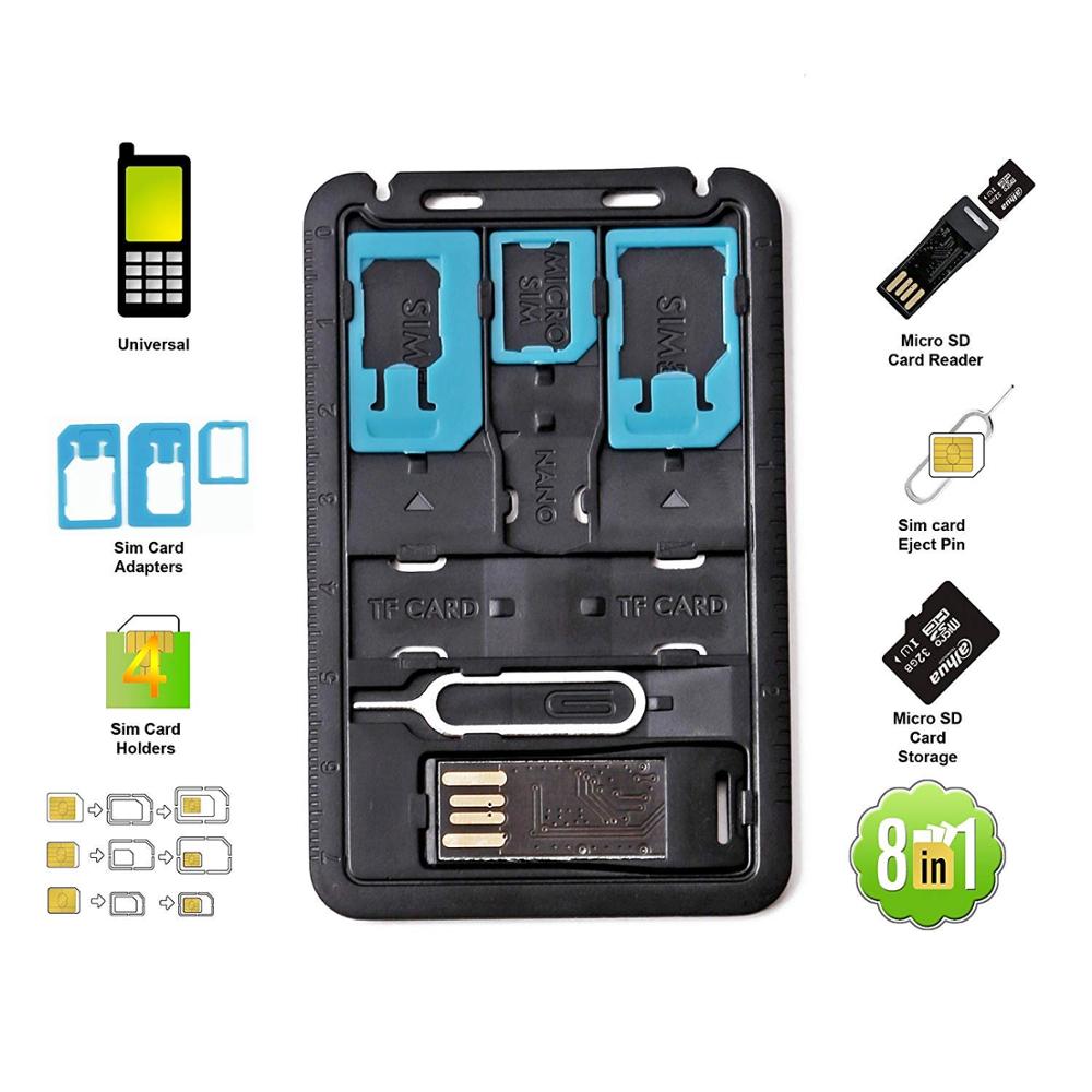 Sim Card Holder Case - 5 в 1, универсальный адаптер для